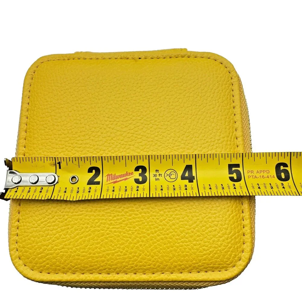 Vlando‎ Travel Jewelry Organizer Case Mustard yellow Zip Box 5 Removable Pouches